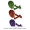 Beistle; 12 Pack Bulk Halloween Glittered Plastic Skull/Bones 3 Piece Set; Category:Halloween Party Supplies; Image:3